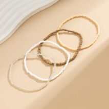 Bohemia 4Pcs Crystal Beaded Stackable Anklet Set - ArtGalleryZen