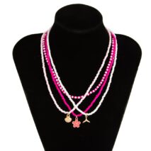 Bohemia 4pcs Mermaid Shell Enamel Flower Pendant Seed Beaded Necklace Set - ArtGalleryZen