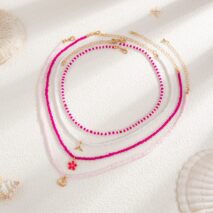 Bohemia 4pcs Mermaid Shell Enamel Flower Pendant Seed Beaded Necklace Set - ArtGalleryZen