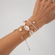 Bohemia 5pcs Dolphin Conch Starfish Charm Seed Beaded Bracelet Set - ArtGalleryZen