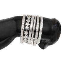 Bohemia 6pcs  Flower Heart Star Pattern Open Bangle Bracelet Set - ArtGalleryZen