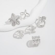 Bohemia 6pcs Flower Starfish Pearl Irregular Curved Ring Set - ArtGalleryZen