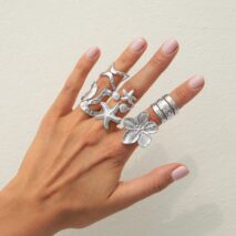 Bohemia 6pcs Flower Starfish Pearl Irregular Curved Ring Set - ArtGalleryZen