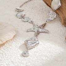 Bohemia Chunky Conch Shell Starfish Charm Y Necklace - ArtGalleryZen