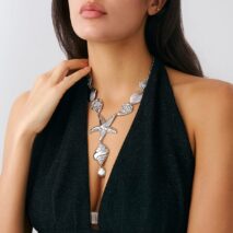 Bohemia Chunky Conch Shell Starfish Charm Y Necklace - ArtGalleryZen