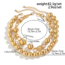 Bohemia Chunky Layered Pearl Chain Choker Necklace Set - ArtGalleryZen