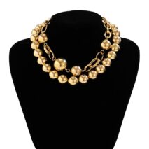 Bohemia Chunky Layered Pearl Chain Choker Necklace Set - ArtGalleryZen