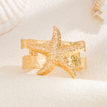 Bohemia Chunky Starfish Hollow Bangle Bracelet - ArtGalleryZen