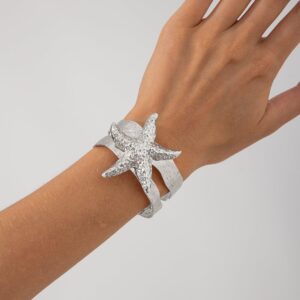 Bohemia Chunky Starfish Hollow Bangle Bracelet - ArtGalleryZen