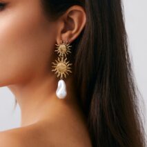 Bohemia Dangling Sun Pearl Earrings - ArtGalleryZen