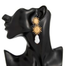 Bohemia Dangling Sun Pearl Earrings - ArtGalleryZen