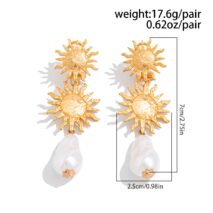 Bohemia Dangling Sun Pearl Earrings - ArtGalleryZen