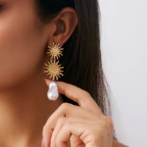 Bohemia Dangling Sun Pearl Earrings - ArtGalleryZen