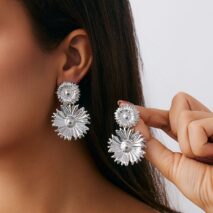 Bohemia Gold Silver Plated Sunflower Dangle Earrings - ArtGalleryZen