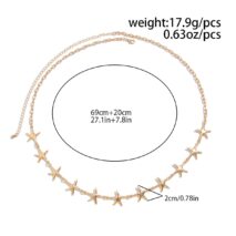 Bohemia Gold Silver Tone Starfish Waist Chain - ArtGalleryZen