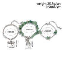 Bohemia Layered Dragonfly Tree Charm Turquoise Stone Bracelet Set - ArtGalleryZen