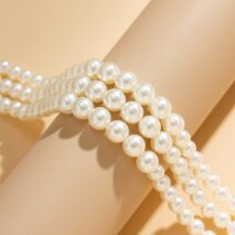 Bohemian Layered Pearl Chain Choker Necklace - ArtGalleryZen
