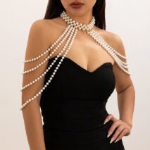 Bohemia Layered Pearl Chain Shoulder Necklace - ArtGalleryZen