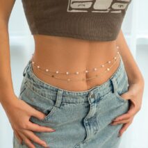 Bohemia Layered Pearl Sequin Saturn Belly Chain Set - ArtGalleryZen
