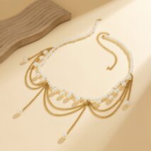 Bohemia Layered Pearl Tassel Curb Waist Chain - ArtGalleryZen