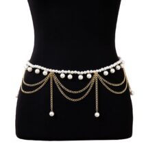 Bohemia Layered Pearl Tassel Curb Waist Chain - ArtGalleryZen