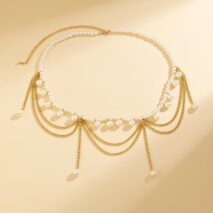 Bohemia Layered Pearl Tassel Curb Waist Chain - ArtGalleryZen