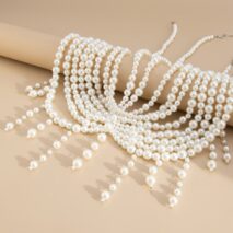 Bohemia Layered Pearl Tassel Halter Top Backless Body Chain Bra - ArtGalleryZen