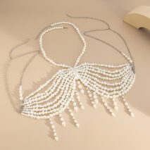 Bohemia Layered Pearl Tassel Halter Top Backless Body Chain Bra - ArtGalleryZen