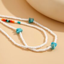 Bohemia Layered Seed Beaded Turquoise Belly Chain Set - ArtGalleryZen