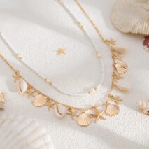 Bohemia Layered Shell Starfish Charm Seed Beaded Belly Chain Set - ArtGalleryZen