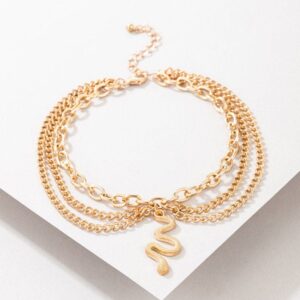 Bohemia Layered Snake Anklet - ArtGalleryZen