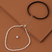 Bohemian Layered Beaded Pearl Elastic Thigh Leg Chain - ArtGalleryZen