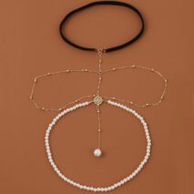 Bohemian Layered Beaded Pearl Elastic Thigh Leg Chain - ArtGalleryZen