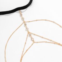 Bohemian Layered Rhinestone Inlaid Elastic Saturn Thigh Leg Chain - ArtGalleryZen
