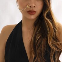 Bohemia No Piercing Nose To Ear Pearl Chain - ArtGalleryZen