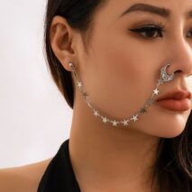 Bohemia No Piercing Nose To Ear Star Chain - ArtGalleryZen