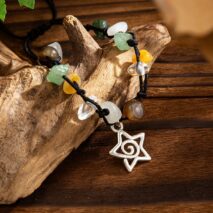 Bohemia Star Charm Turquoise Stone Wax Cord Bracelet - ArtGalleryZen