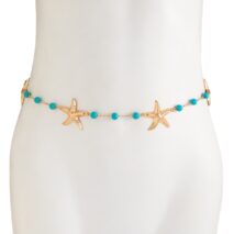 Bohemia Textured Starfish Turquoise Waist Chain - ArtGalleryZen