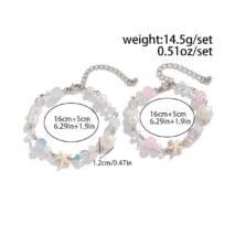 Boho 2pcs Pearl Shell Starfish Glass Beaded Bracelet Set - ArtGalleryZen