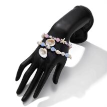 Boho 2pcs Shell Starfish Charm Pearl Glass Bead Bracelet Set - ArtGalleryZen