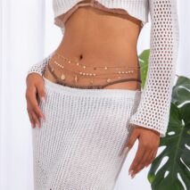 Boho 3pcs Conch Shell Starfish Tassel Pearl Waist Chain Set - ArtGalleryZen