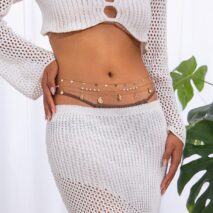 Boho 3pcs Conch Shell Starfish Tassel Pearl Waist Chain Set - ArtGalleryZen