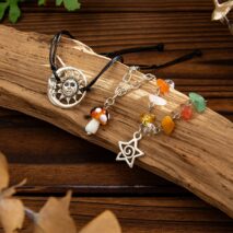 Boho 3pcs Mushroom Sun Moon Star Charm Turquoise Stone Bracelet Set - ArtGalleryZen