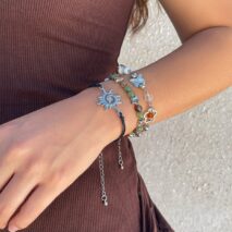 Boho 3Pcs Sun Butterfly Mushroom Charm Crystal Star Chain Bracelet Set - ArtGalleryZen