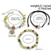 Boho 3pcs Sun Star Butterfly Charm Turquoise Stone Glass Beaded Bracelet Set - ArtGalleryZen