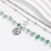 Boho 3Pcs Sun Star Charm Turquoise Stone Bracelet Set - ArtGalleryZen