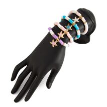 Boho 4pcs Enamel Starfish Charm Polymer Clay Beaded Bracelet Set - ArtGalleryZen