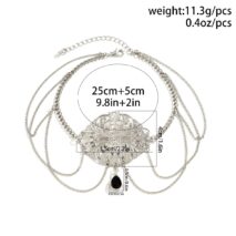 Boho Abstract Floral Cross Crystal Pendant Arm Chain - ArtGalleryZen