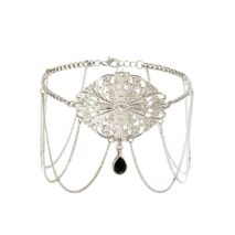 Boho Abstract Floral Cross Crystal Pendant Arm Chain - ArtGalleryZen