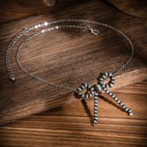 Boho Beaded Bowknot Charm Necklace - ArtGalleryZen